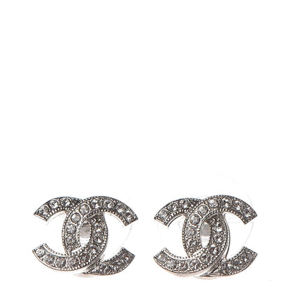 Chanel Crystal CC Earrings Silver 1 of 4