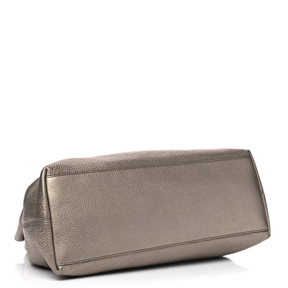 Gucci Metallic Pebbled Calfskin Medium Soho Chain Shoulder Bag Golden Beige 3 of 12