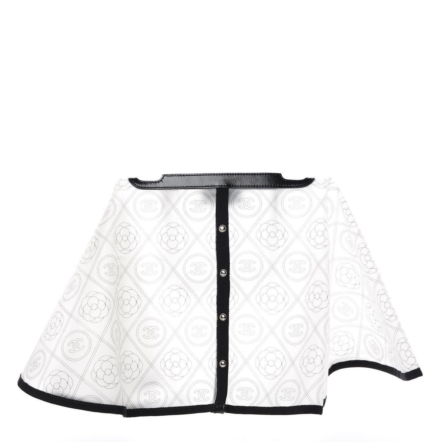 PVC Calfskin Coco Bag Raincoat White Black