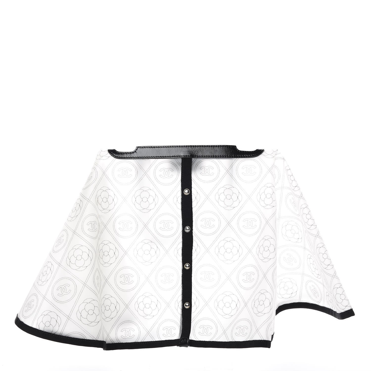 Chanel PVC Calfskin Coco Bag Raincoat White Black 1 of 5