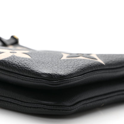 Louis Vuitton Empreinte Monogram Giant Double Zip Pochette Black Cream 9 of 10