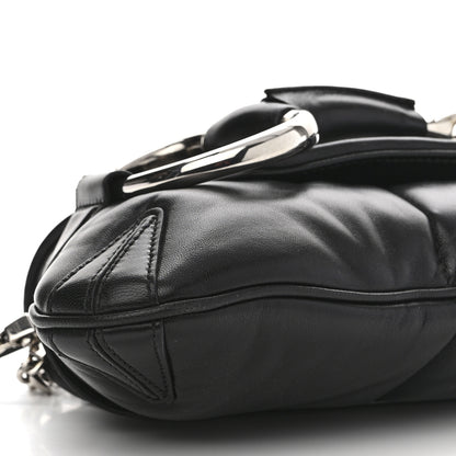Gucci Nappa Vertical Matelasse Medium Maxi Horsebit Chain Shoulder Bag Black 9 of 10