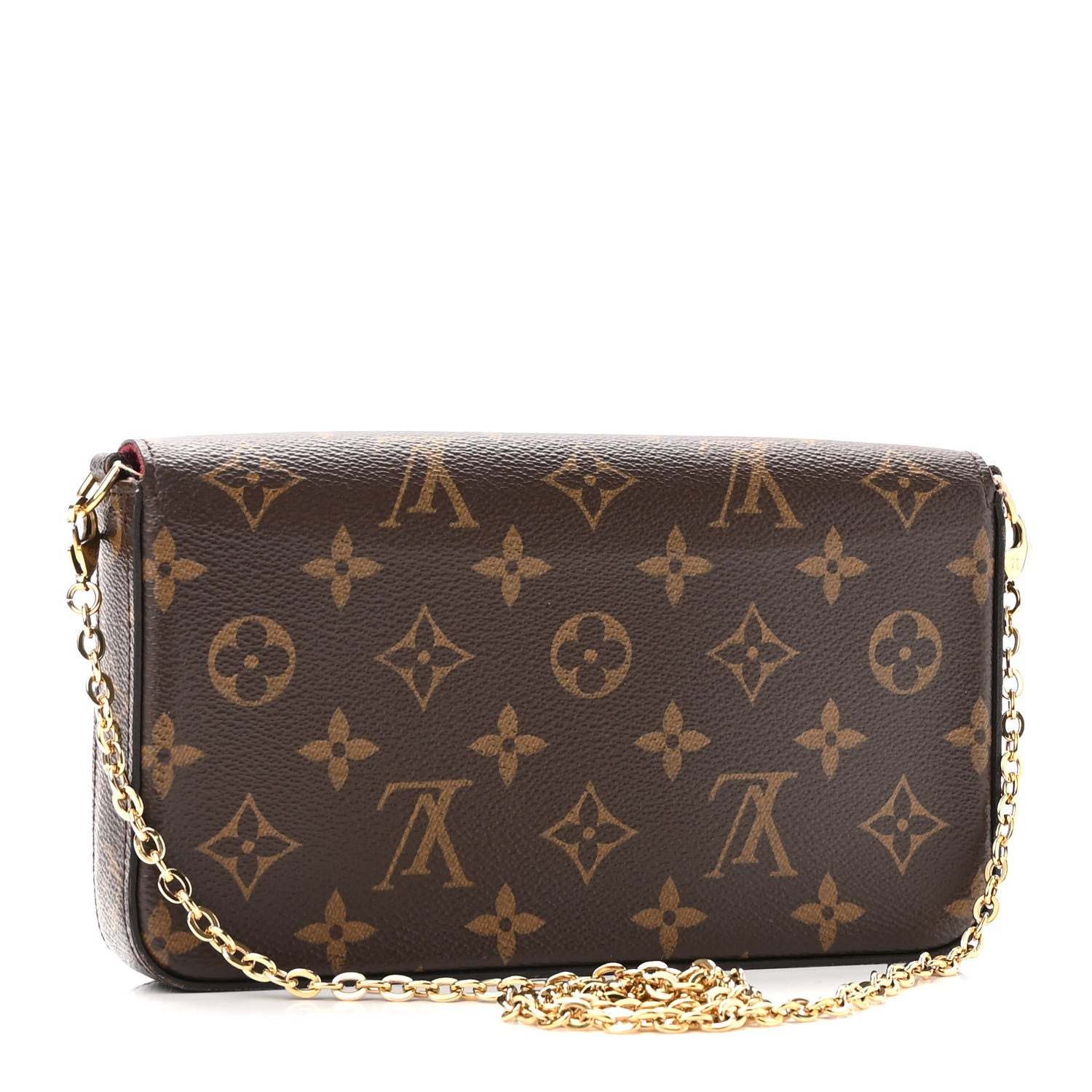 Louis Vuitton Monogram Pochette Felicie Chain Wallet Fuchsia 4 of 11