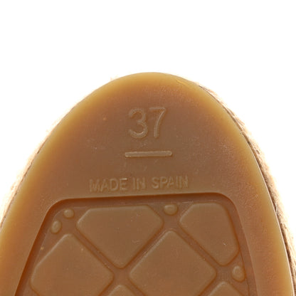 Chanel Braided Fabric Lambskin CC Espadrilles 37 Beige Black 7 of 10