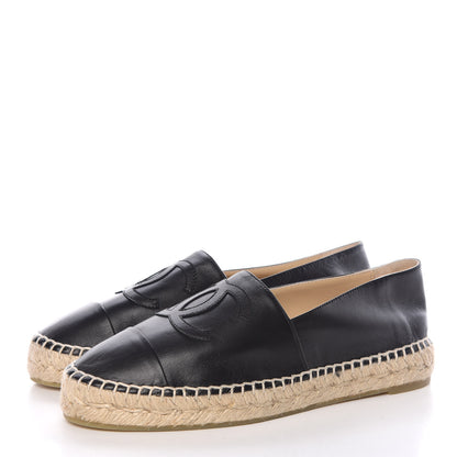 Chanel Lambskin CC Espadrilles 39 Black 3 of 10