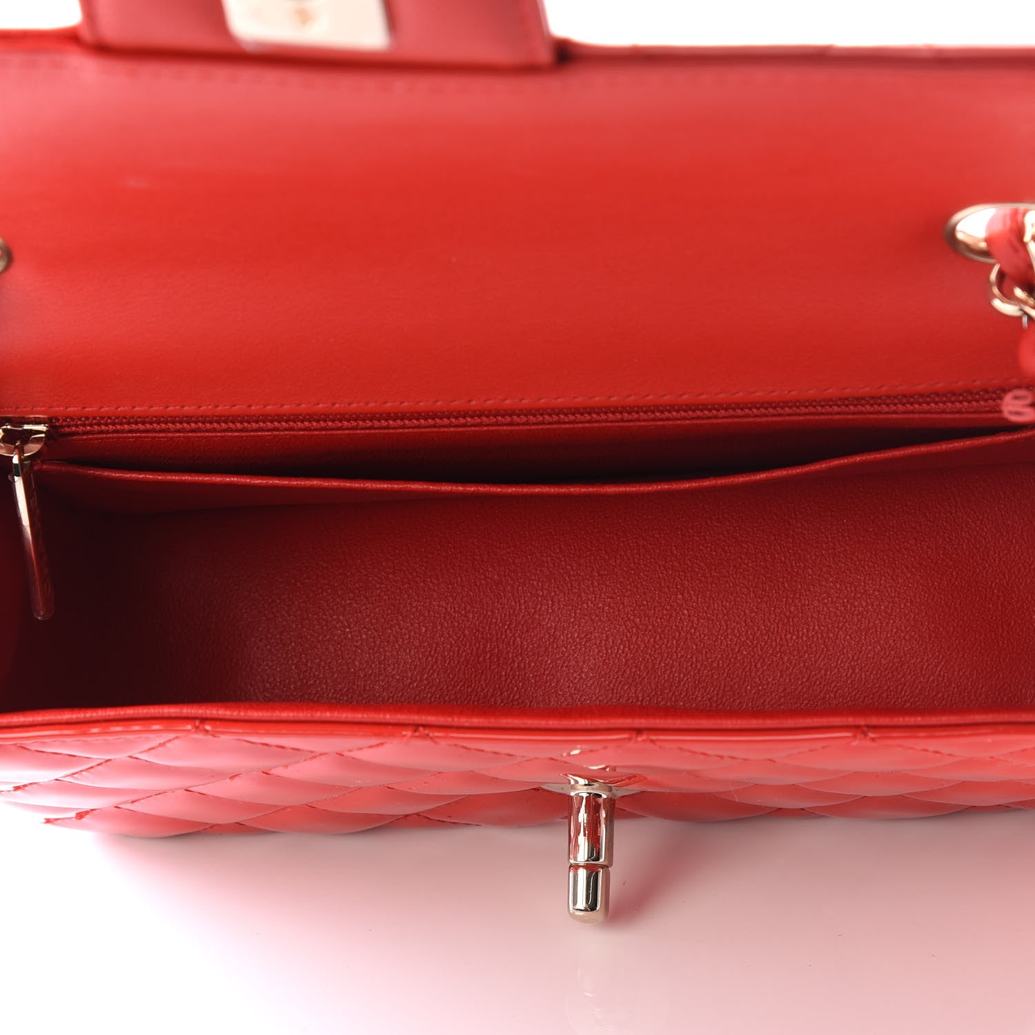 Chanel Patent Calfskin Quilted Mini Rectangular Flap Red 4 of 12