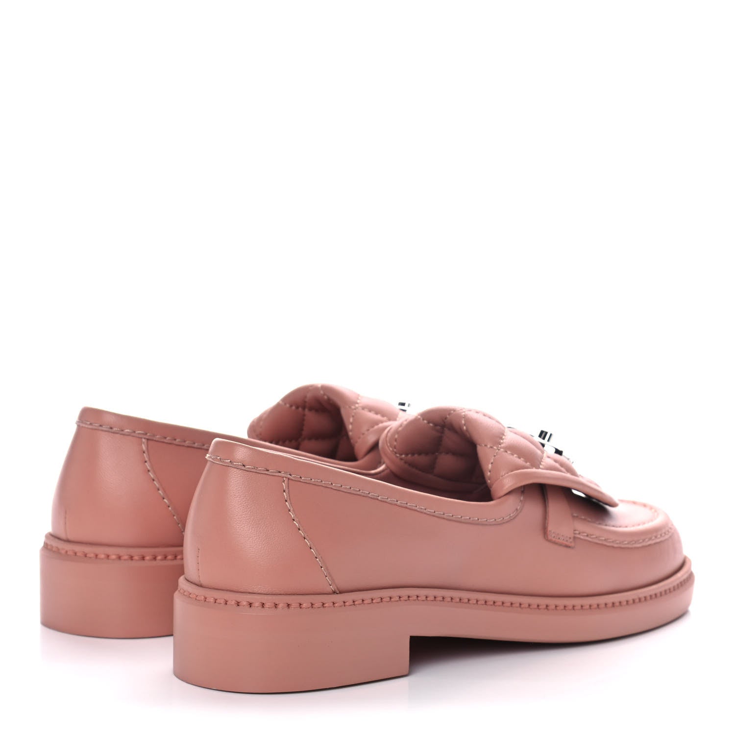Chanel Lambskin Quilted CC Turnlock Loafers 37 Dark Pink 4 of 10