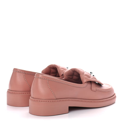 Chanel Lambskin Quilted CC Turnlock Loafers 37 Dark Pink 4 of 10