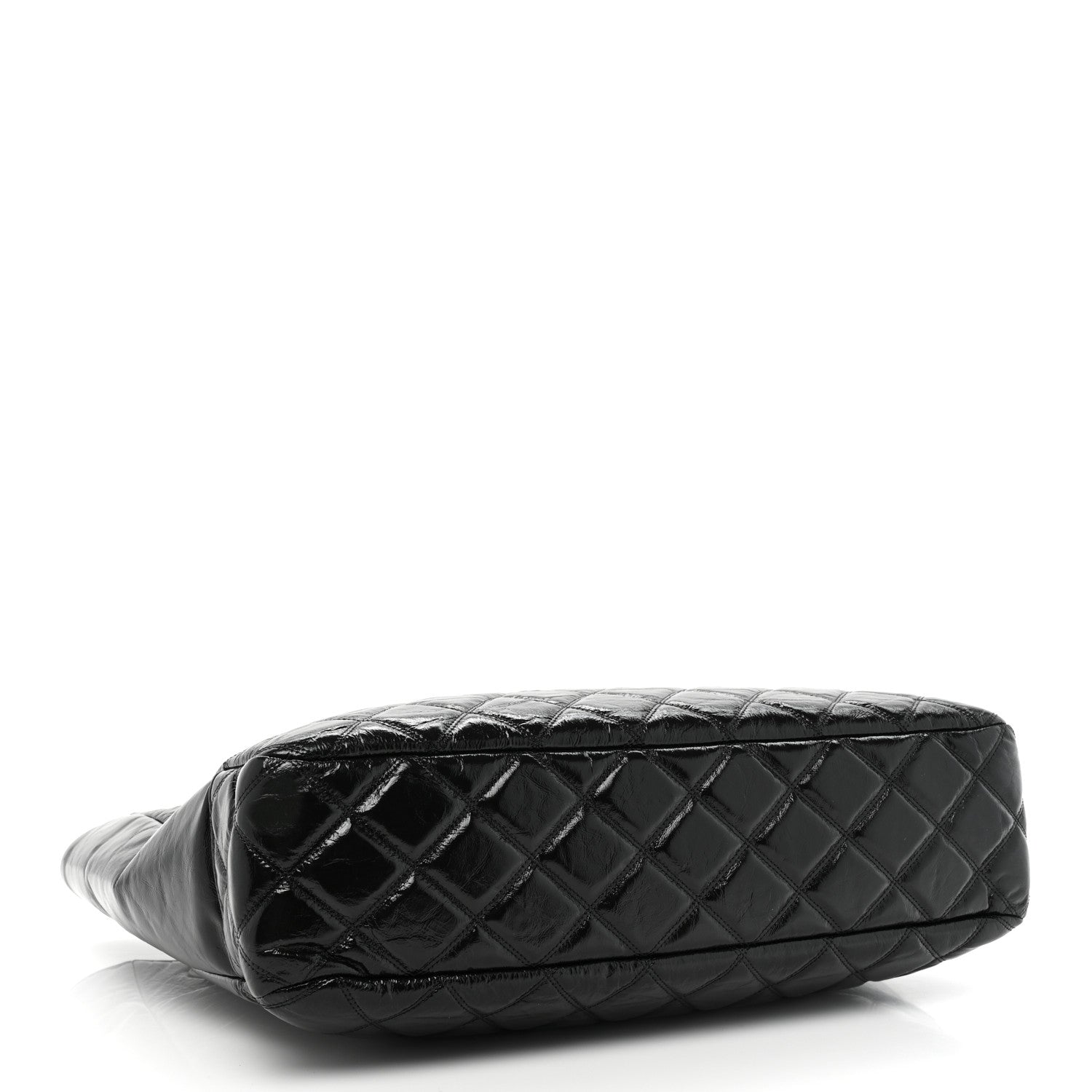 Chanel Shiny Aged Calfskin Quilted Large Shopping Bag Black 4 of 14