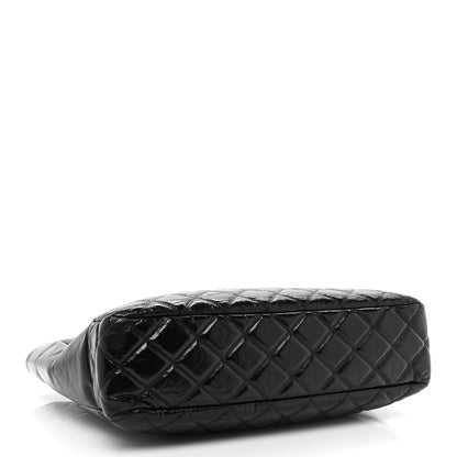 Chanel Shiny Aged Calfskin Quilted Large Shopping Bag Black 4 of 14