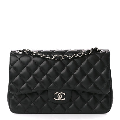 Chanel Lambskin Quilted Jumbo Double Flap Black 1 of 12