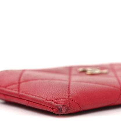 Chanel Lambskin Quilted Card Holder Red 8 of 9