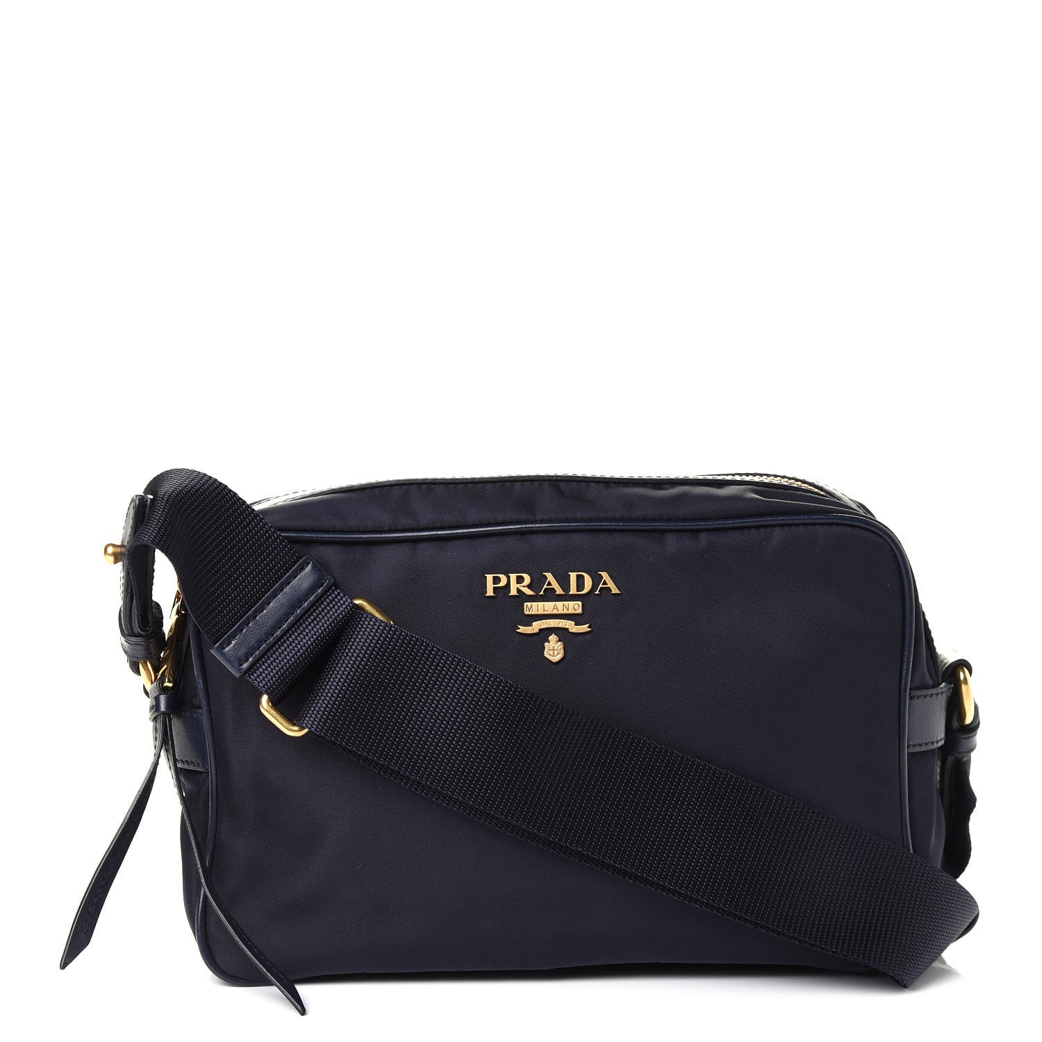 Prada Tessuto Nylon Soft Calf Camera Bag Baltico 1 of 8