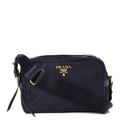 Prada Tessuto Nylon Soft Calf Camera Bag Baltico 1 of 8