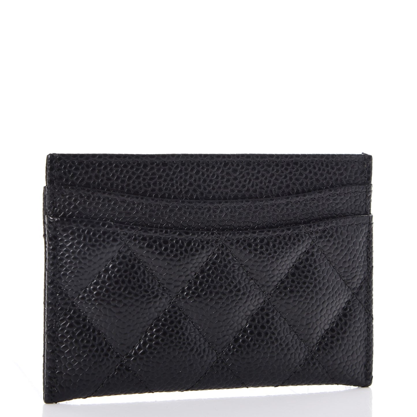 Caviar Quilted Card Holder Black