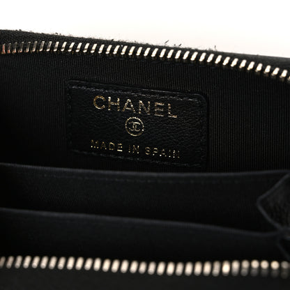 Chanel Lambskin Quilted Chanel 19 Zip Around Coin Purse Wallet Black 6 of 8