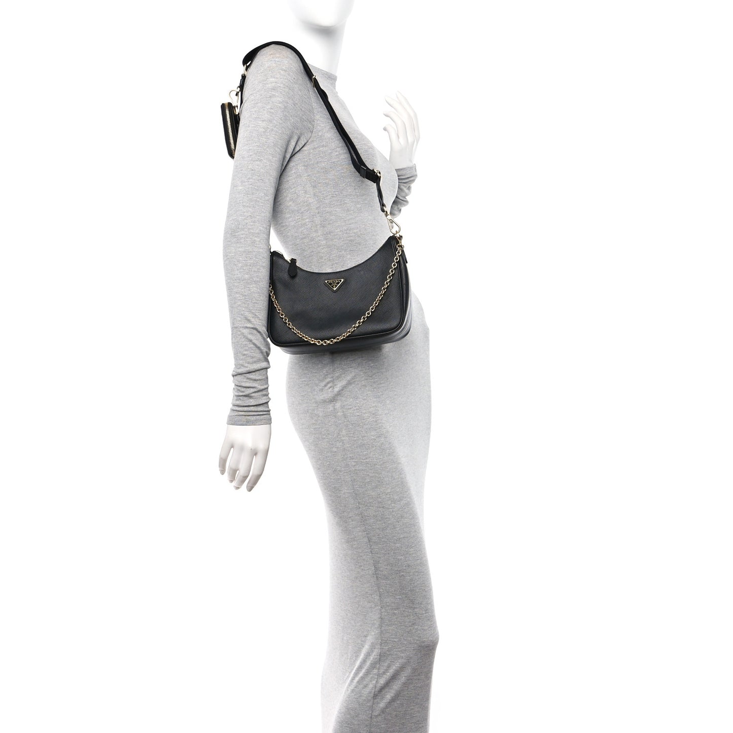 Saffiano Lux Re-Edition 2005 Shoulder Bag Black