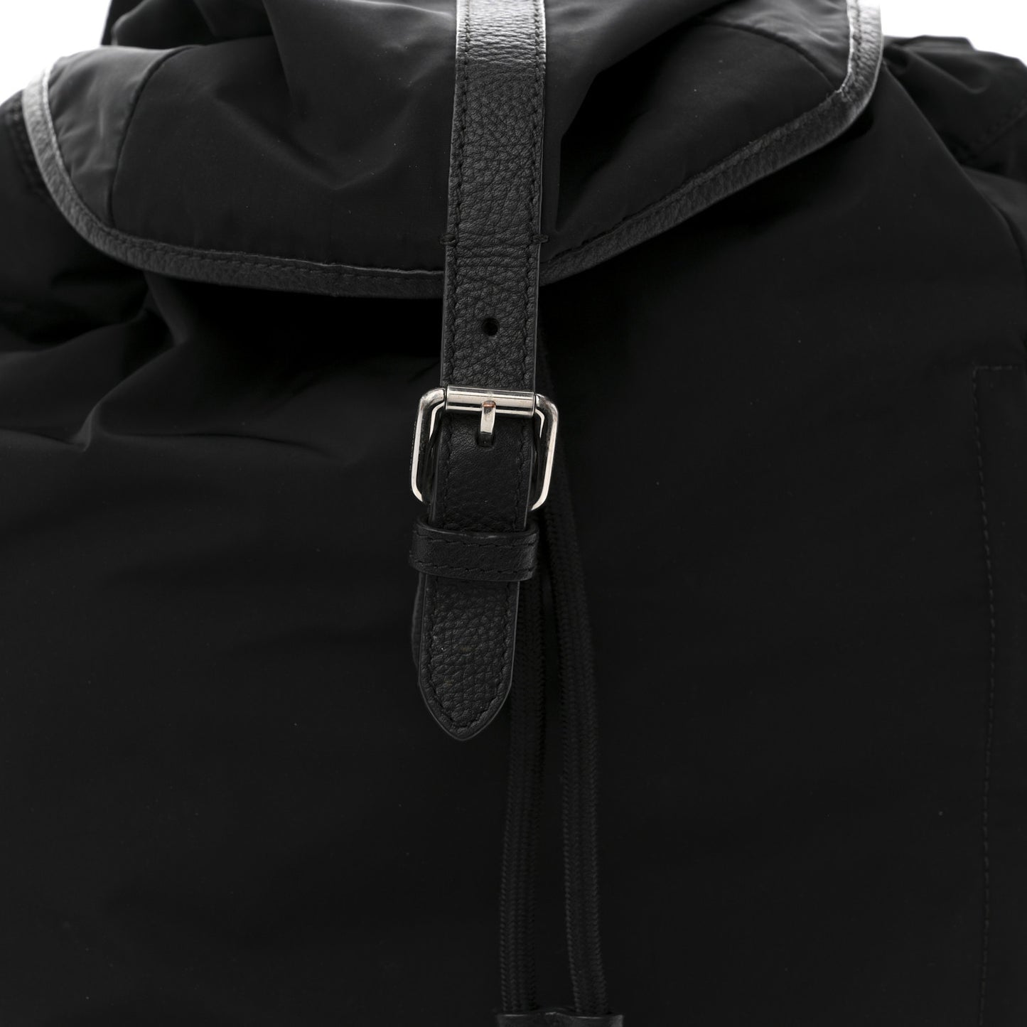 Nylon Grained Calfskin Watson Diaper Bag Black