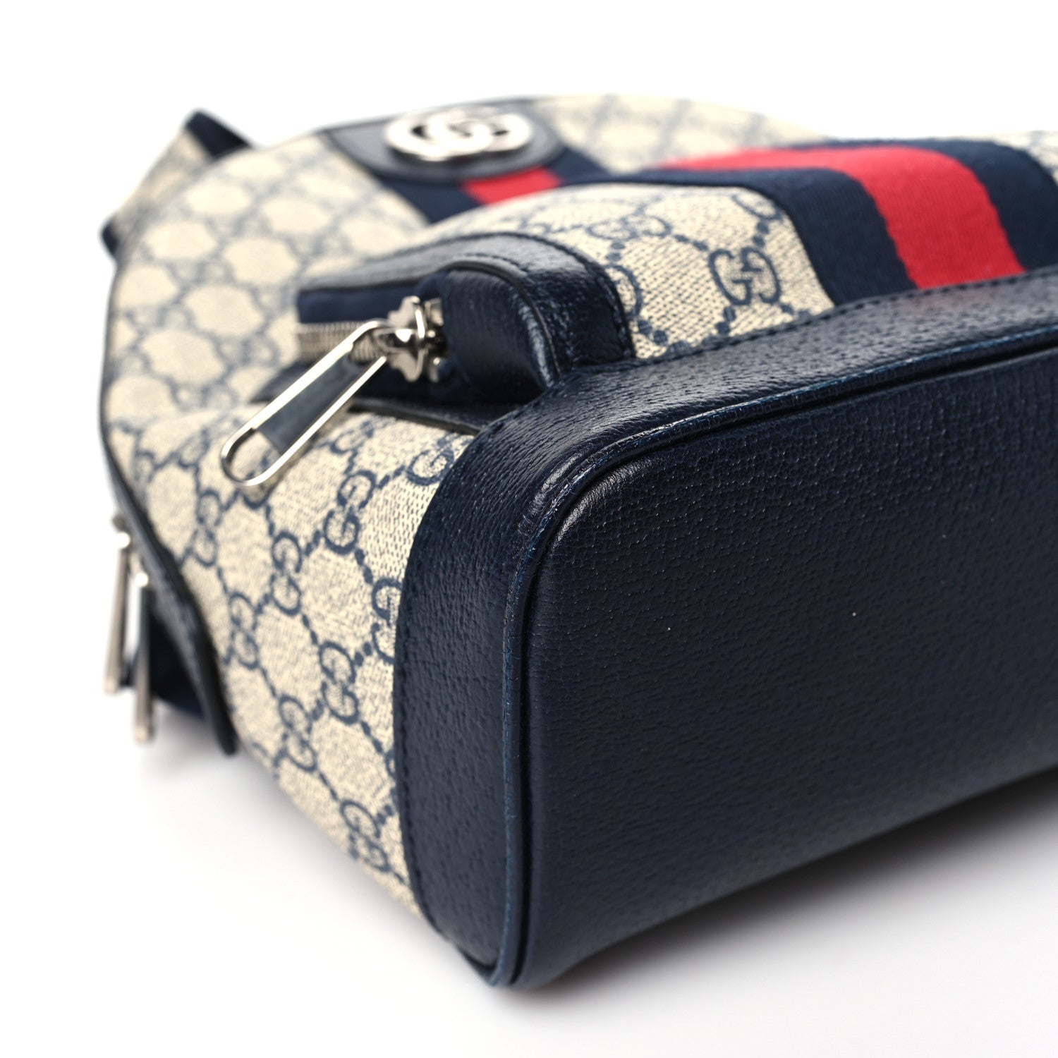 Gucci GG Supreme Monogram Textured Dollar Calfskin Web Small Ophidia Day Backpack Beige Blue Black 8 of 10