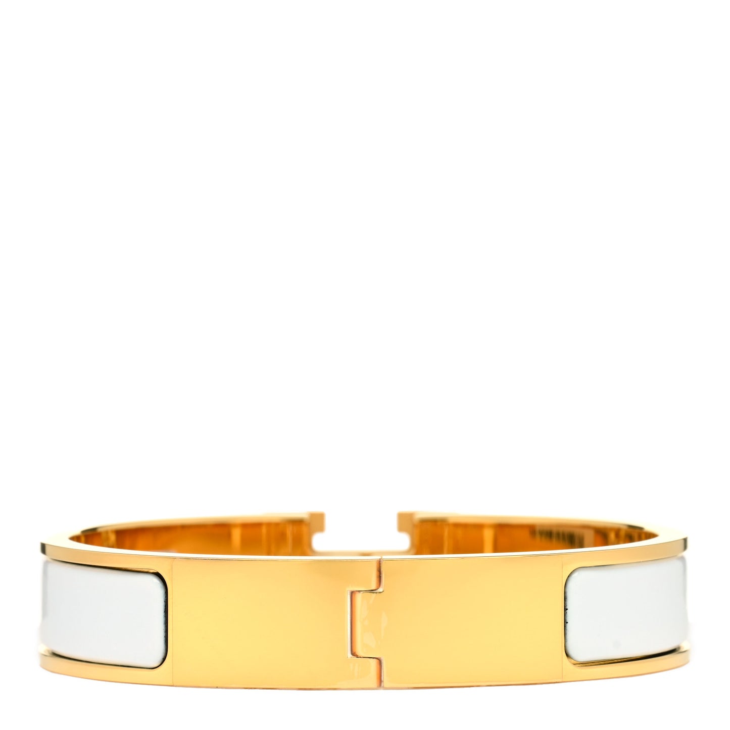 Enamel Narrow Clic Clac H Bracelet PM White