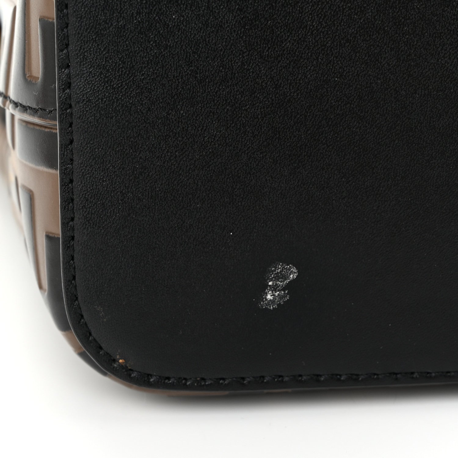 Fendi Vitello Liberty F is Fendi Bi-Color FF 1974 Embossed Mini Mon Tresor Bucket Bag Maya Black 11 of 12