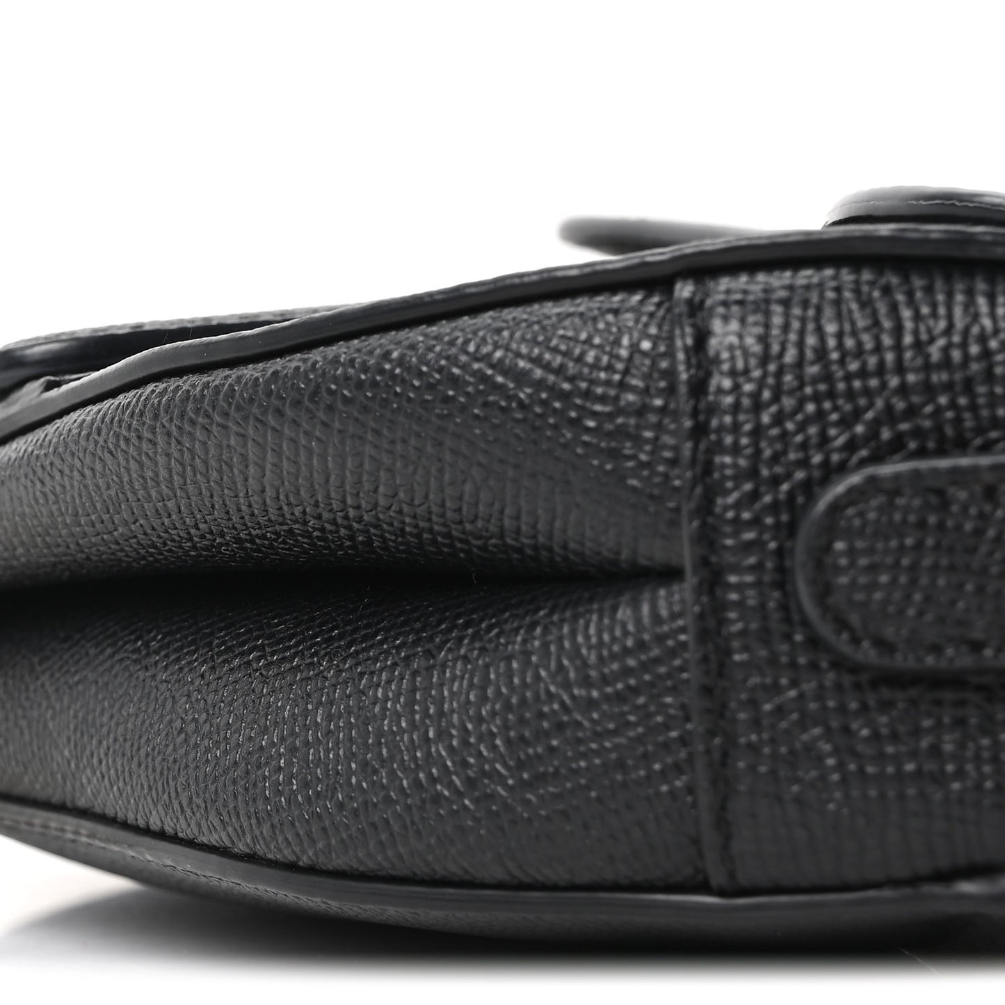 Grained Calfskin Mini Saddle Bag Black