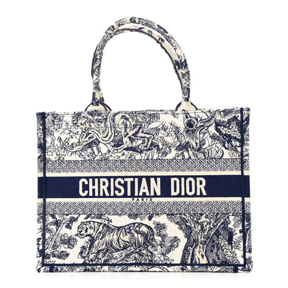 Christian Dior Canvas Embroidered Medium Dioriviera Toile De Jouy Book Tote Blue 1 of 10
