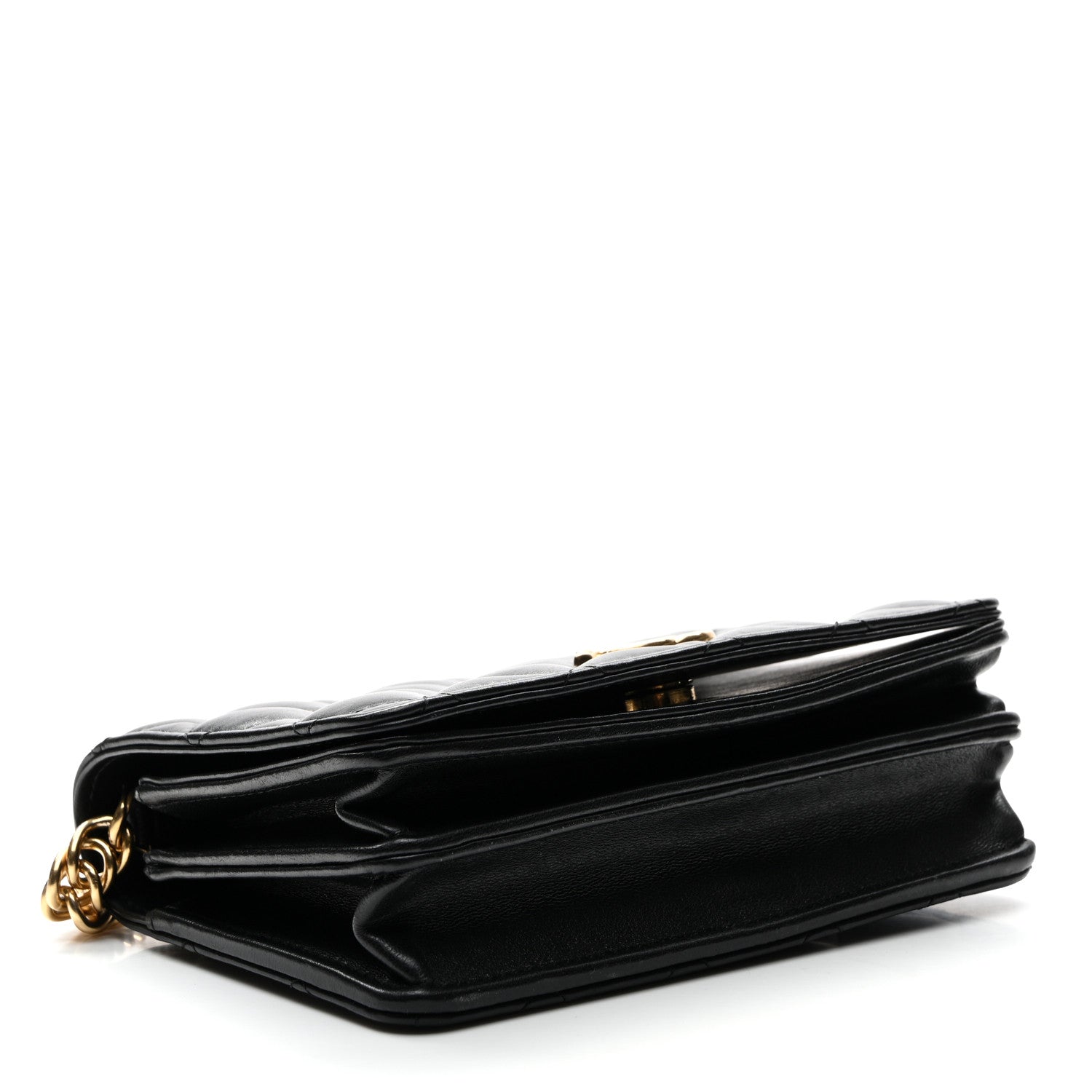 Chanel Lambskin Quilted Enamel Logo Clutch on Chain WOC Black 4 of 12