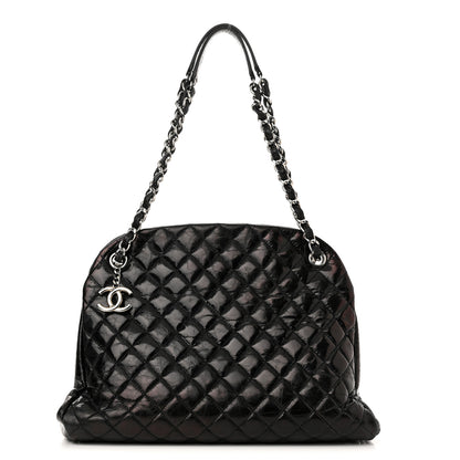 Chanel Glazed Calfskin Quilted Large Just Mademoiselle Bowling Bag Black 1 of 11