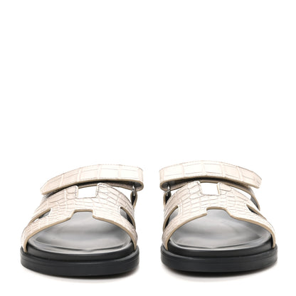 Hermes Matte Alligator Womens Chypre Sandals 39 Beige Mastic 2 of 9
