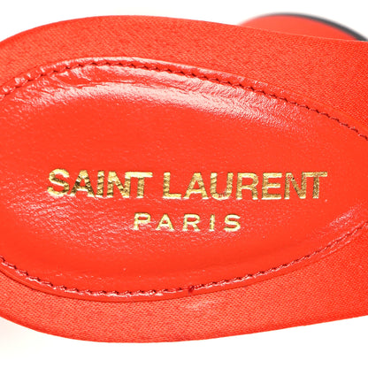 Saint Laurent Crepe De Chine Suite Mule Sandals 38 Arancio 9 of 11