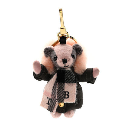 Burberry Cashmere P Jac Thomas Teddy Bear Keychain Charm Ash Rose 1 of 4