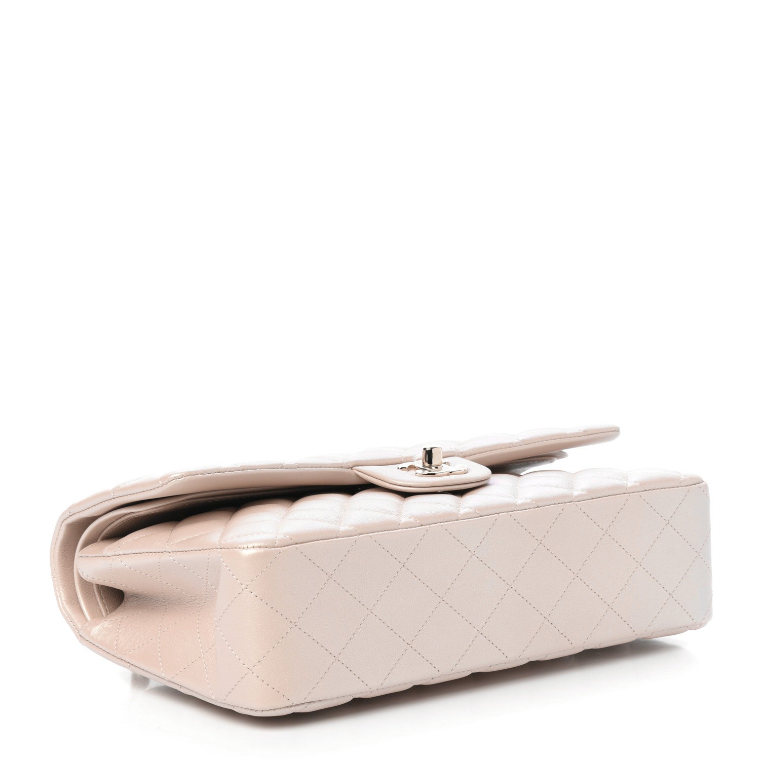 Chanel Iridescent Calfskin Quilted Medium Double Flap Beige 4 of 10