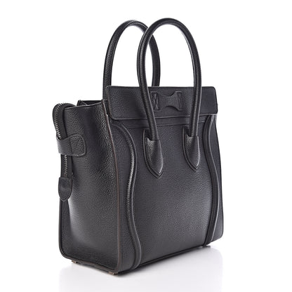 Celine Drummed Calfskin Micro Luggage Black 3 of 10