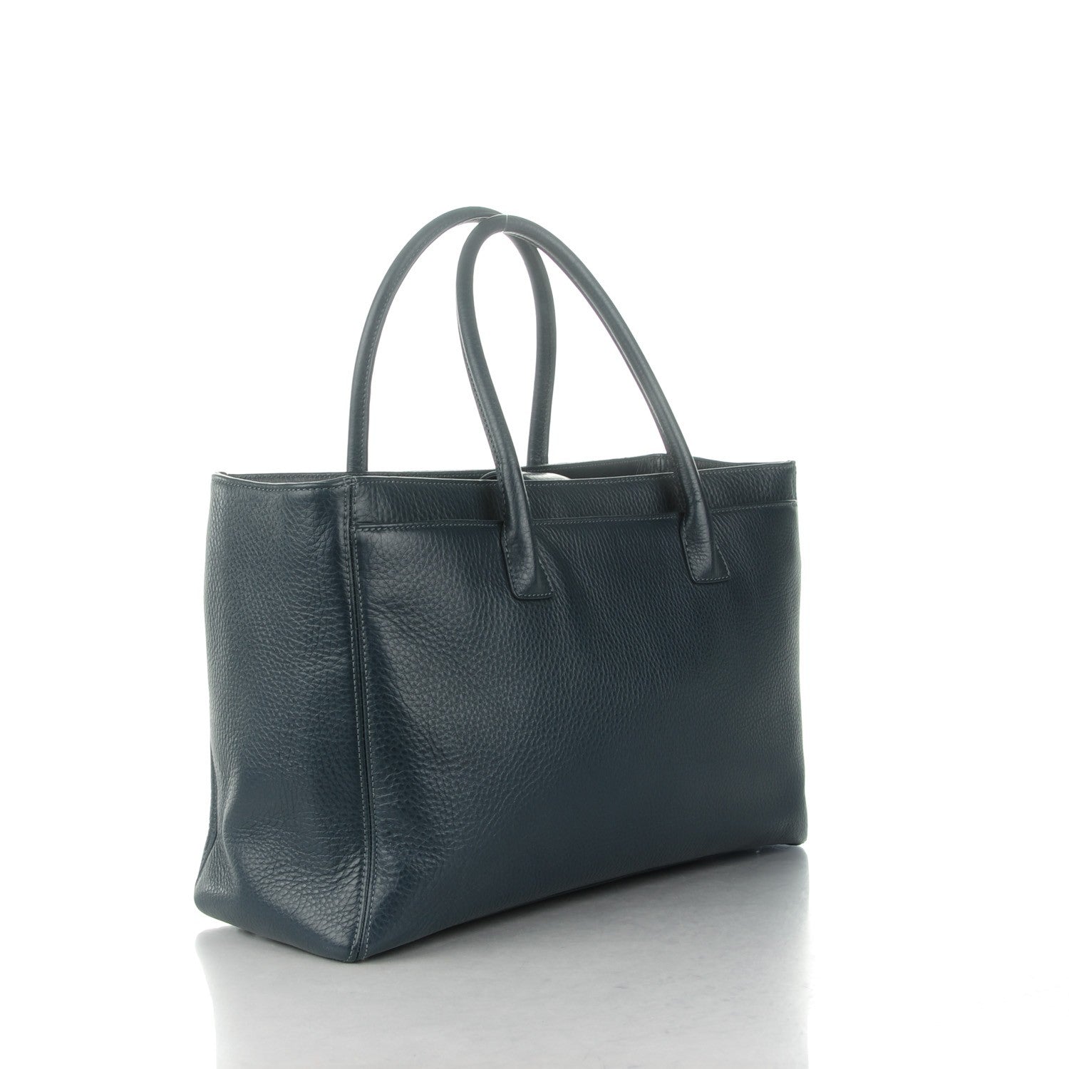 Chanel Deerskin Cerf Executive Shopper Tote Dark Blue 3 of 9