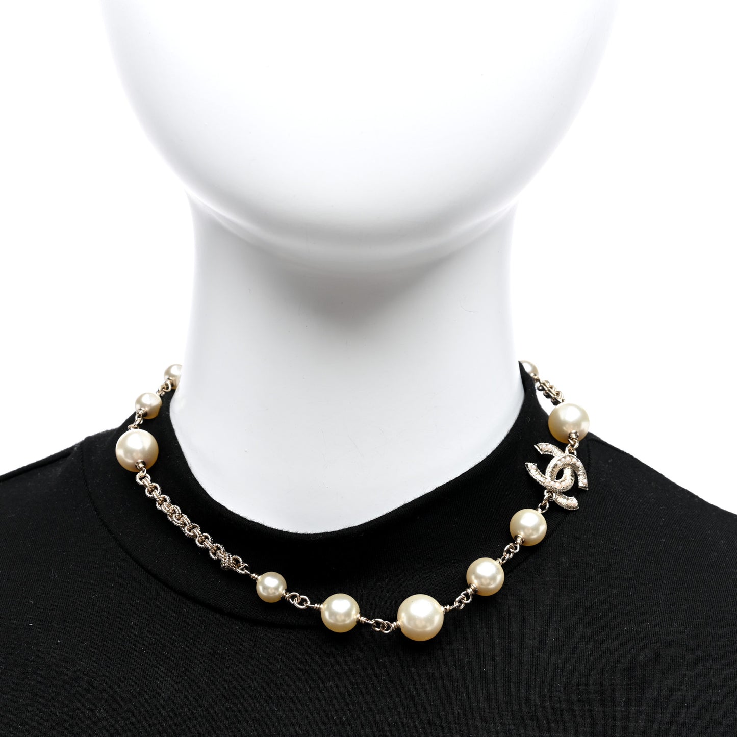 Pearl CC Short Necklace Gold