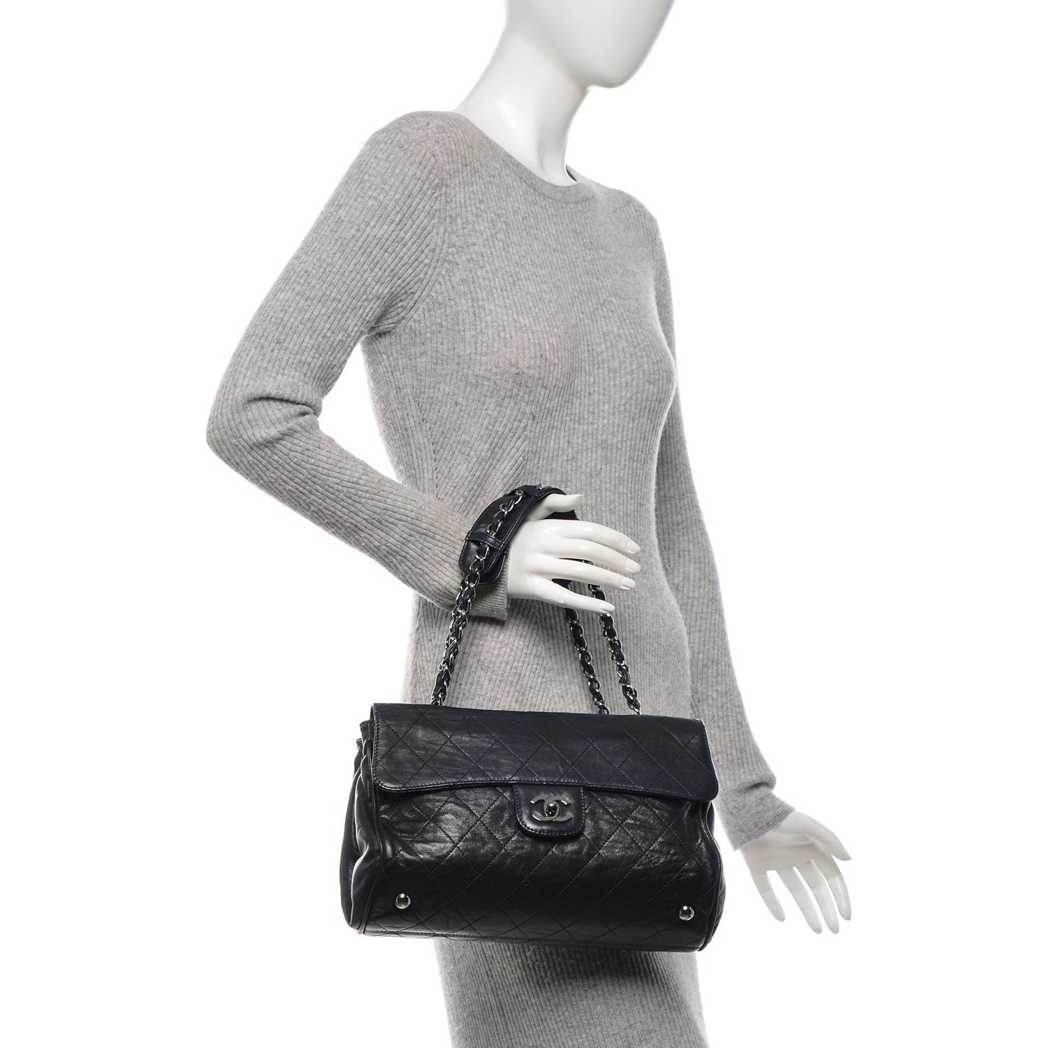 Chanel Lambskin Quilted Ritz Flap Dark Blue 2 of 8