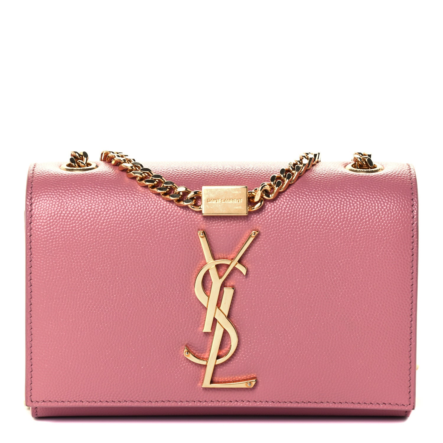 Saint Laurent Grain De Poudre Small Classic Monogram Kate Satchel Old Rose 1 of 10
