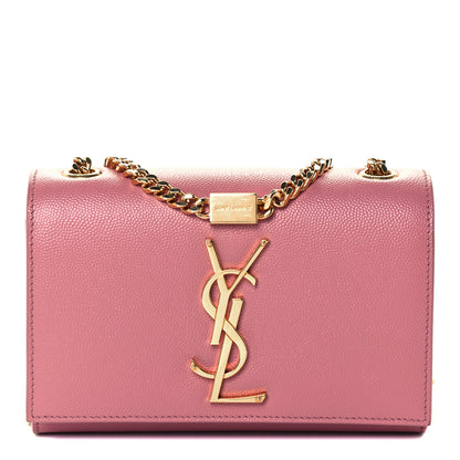 Saint Laurent Grain De Poudre Small Classic Monogram Kate Satchel Old Rose 1 of 10