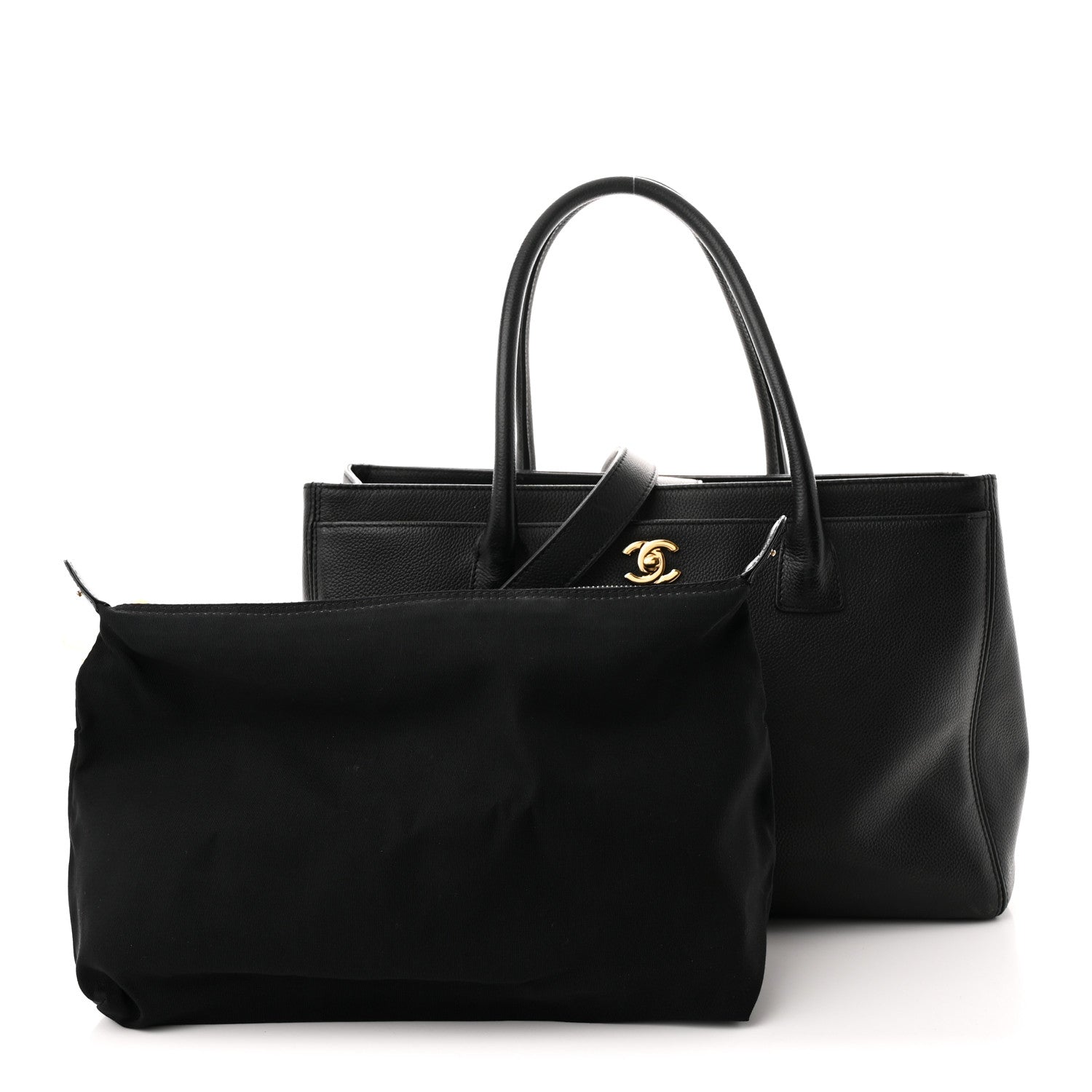 Chanel Calfskin Cerf Executive Shopper Tote Black 3 of 12