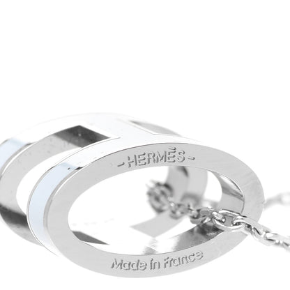 Hermes Lacquered Palladium Pop H Pendant Necklace Bleu Pastel 6 of 8