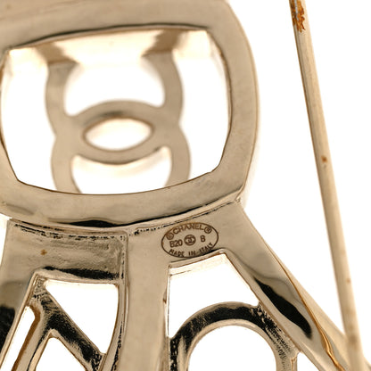 Chanel Metal Crystal Bow-tiful CC Brooch Gold 4 of 4