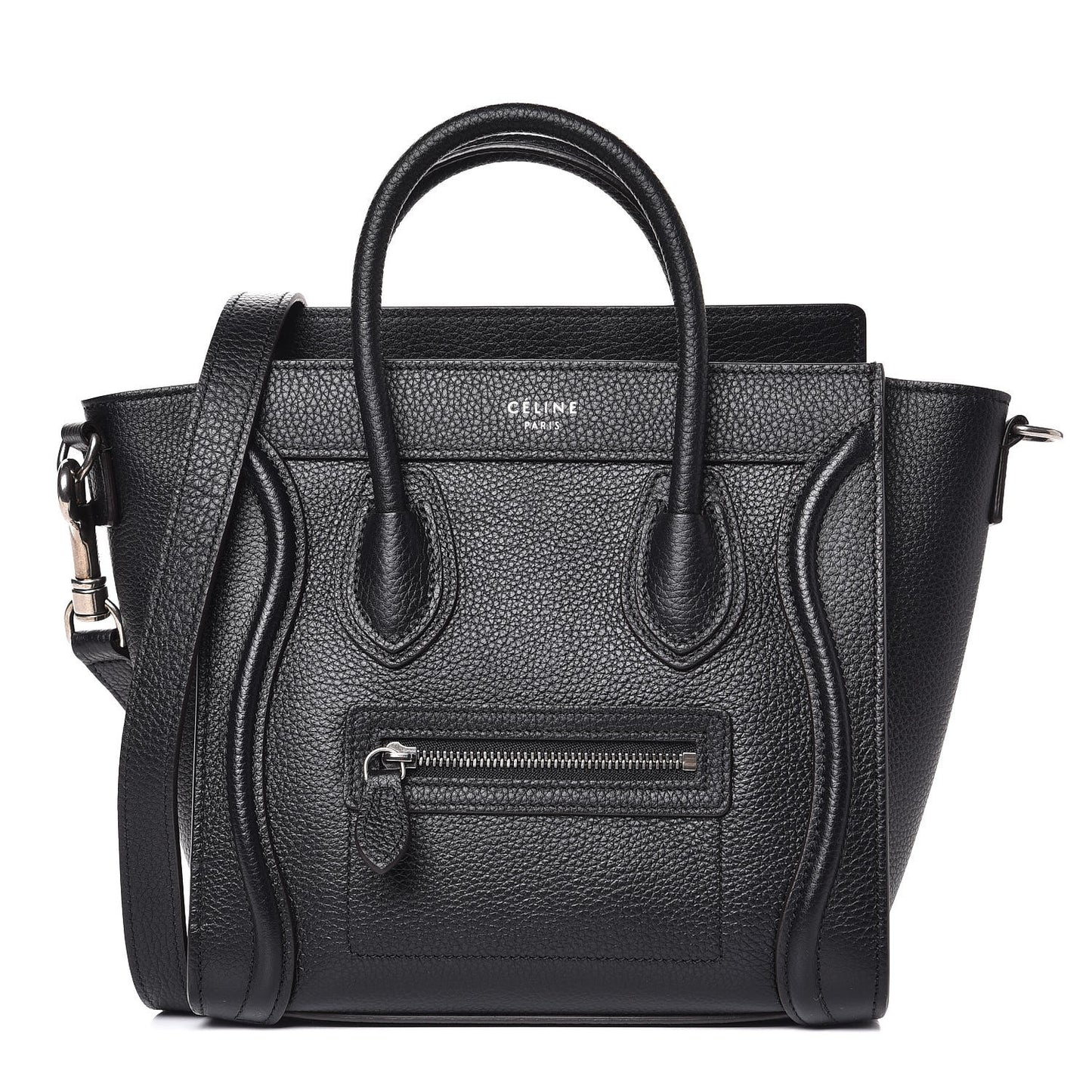 Drummed Calfskin Nano Luggage Black
