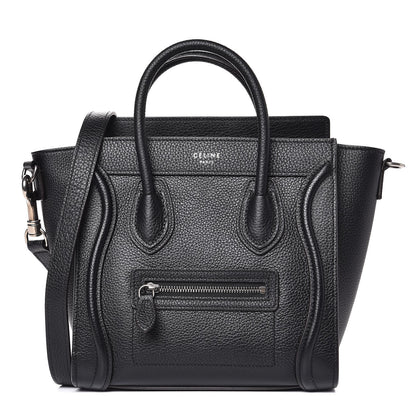 Celine Drummed Calfskin Nano Luggage Black 1 of 8