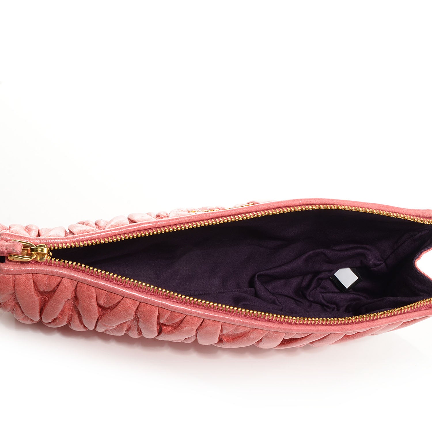 Miu Miu Leather Matelasse Lux Clutch Rosa 9 of 9