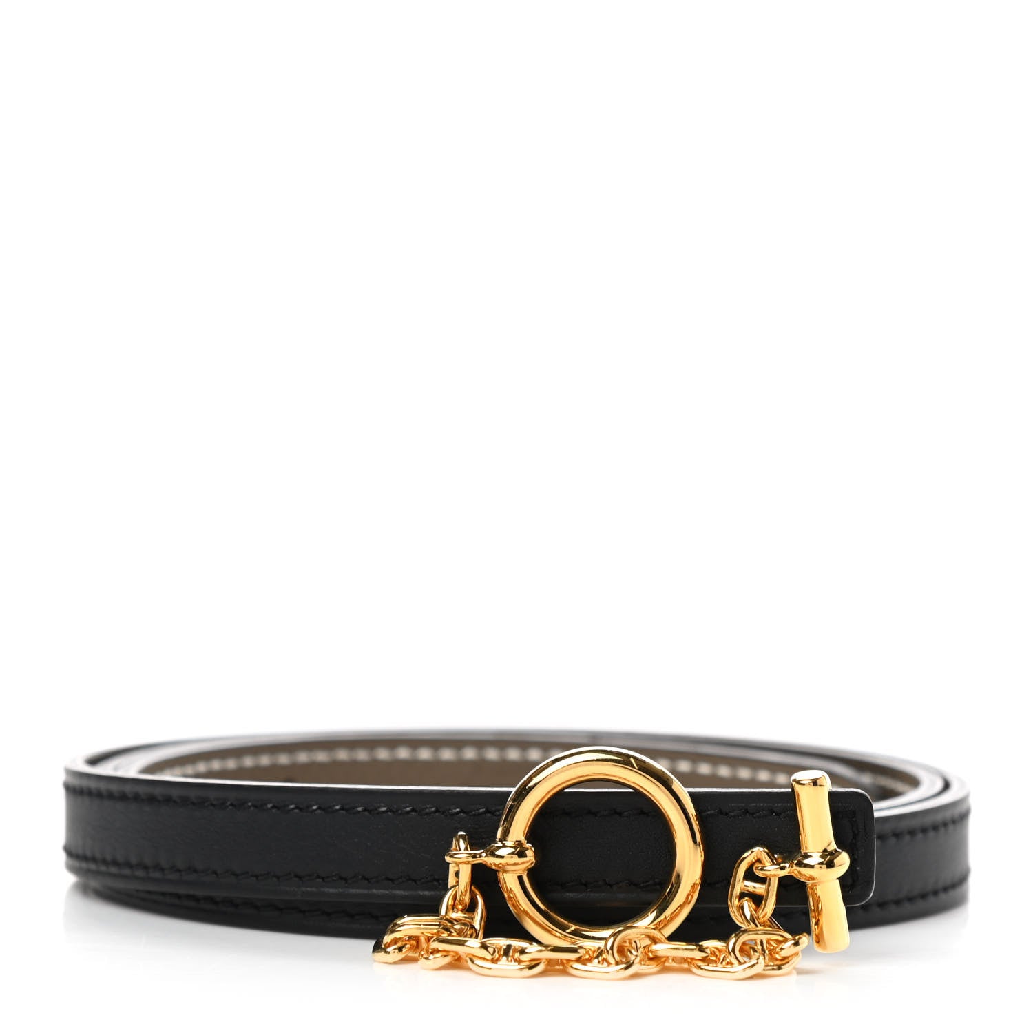 Hermes Swift Epsom Carrousel 13mm Belt 75 Black Etoupe 1 of 5