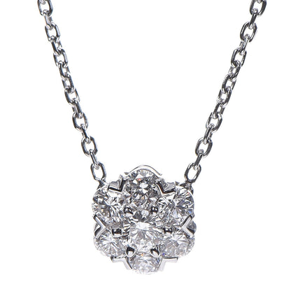 Van Cleef & Arpels 18K White Gold Diamond Large Fleurette Pendant Necklace 13 of 18