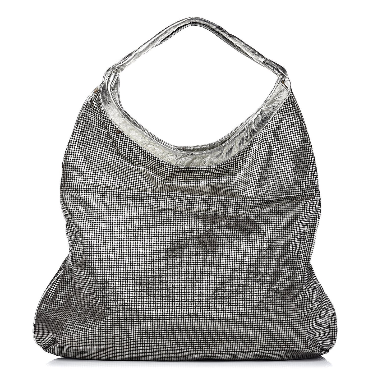 Metallic Perforated Lambskin Hollywood Hobo Silver