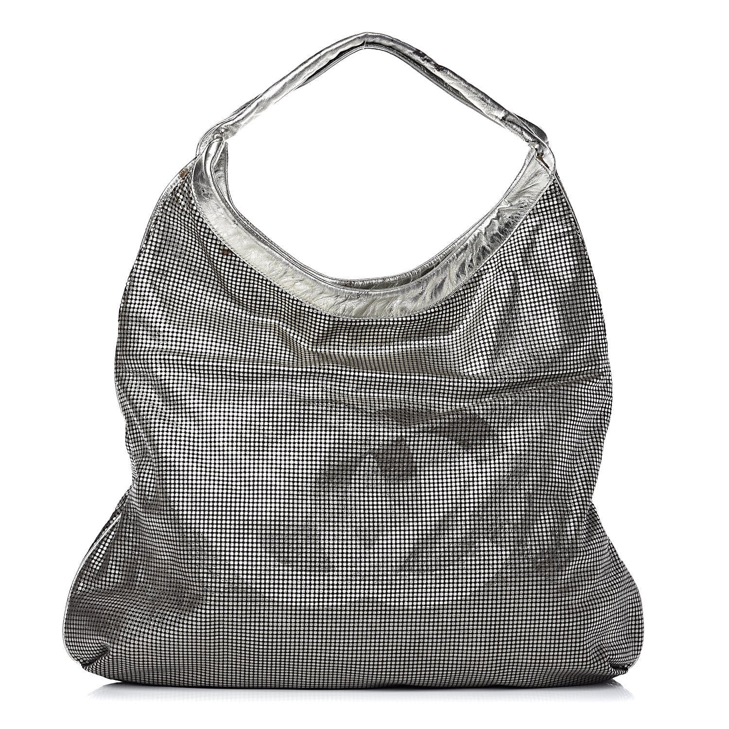 Chanel Metallic Perforated Lambskin Hollywood Hobo Silver 1 of 17