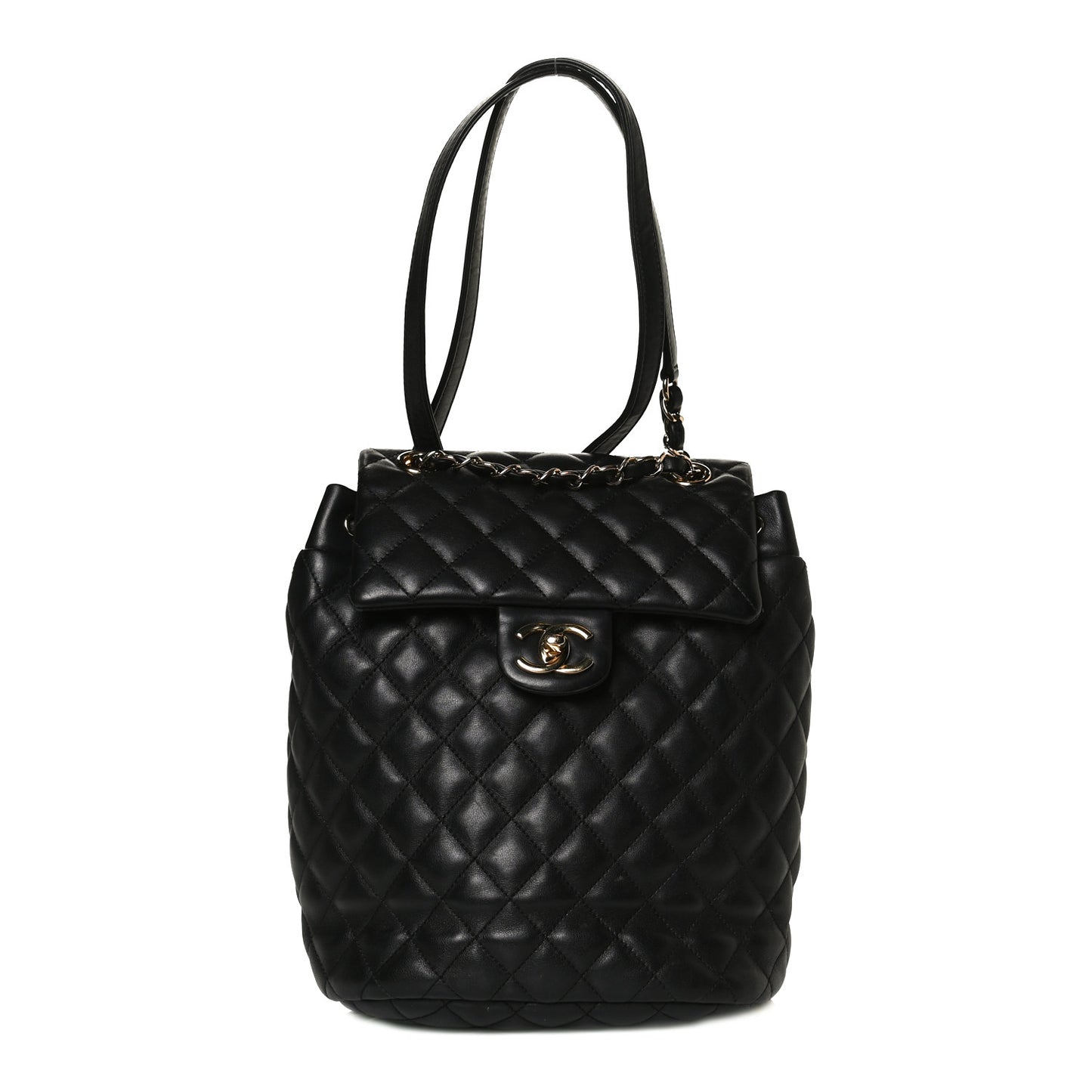 Lambskin Quilted Small Urban Spirit Backpack Black
